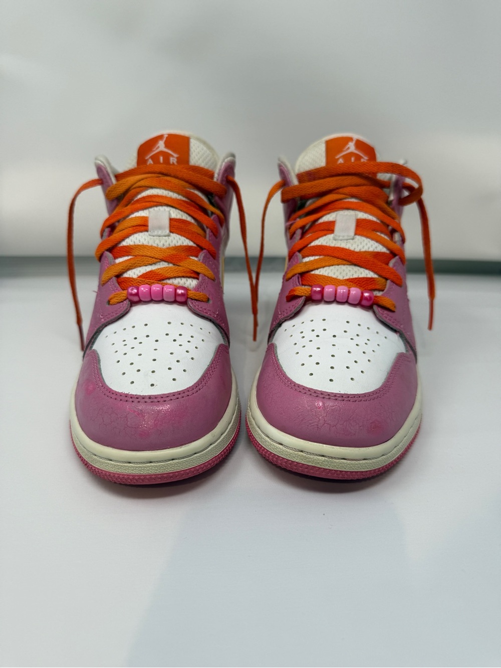 Size 6.5Y- Nike Air Jordan 1 Mid GS Pinksicle Orange